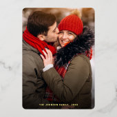 Carte De Vœux En Aluminium Sparkle Joyeux Noël 2 PHOTO Salutation or (Recto)