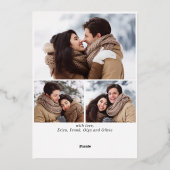 Carte De Vœux En Aluminium Sparkle Joyeux Noël 4 PHOTO Salutation Rose or (Verso)