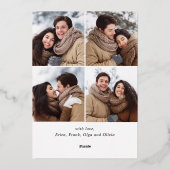 Carte De Vœux En Aluminium Sparkle Joyeux Noël 5 PHOTO Salutation Rose Or (Verso)