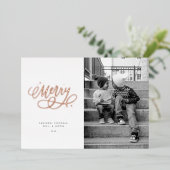 Carte De Vœux En Aluminium Sparkly Bubbly Script Merry Holiday Foil Card (Debout devant)