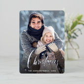 Carte De Vœux En Aluminium Sparkt Joyeux Noël PHOTO Salutation Argent (Debout devant)