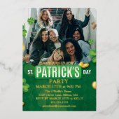 Carte De Vœux En Aluminium St. Patrick's Day Green Vine Shamrock Irish Party (Recto)