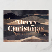 Carte De Vœux En Aluminium Starry Night Winter Sky Moderne Élégant Chic (Recto)