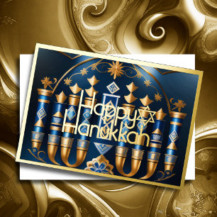 Carte De Vœux En Aluminium Tableau de Hanoukka Menorah Abstraite