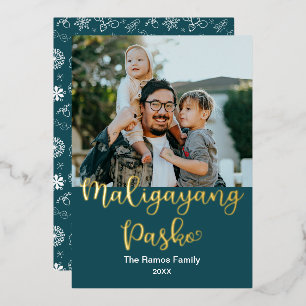 Carte De Vœux En Aluminium Tagalog Maligayang Pasko, Joyeux Noël