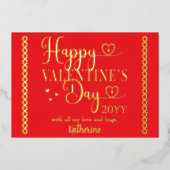 Carte De Vœux En Aluminium Tampographie élégante Joyeuse Saint-ValentinESTAMP (Recto)