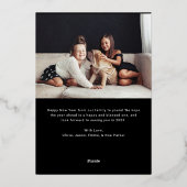 Carte De Vœux En Aluminium Texte décoratif Cheers Bonne année Photo (Verso)