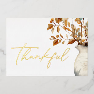 Carte De Vœux En Aluminium Thanksgiving Elegant Moderne Thankful
