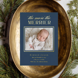 Carte De Vœux En Aluminium The More The Merrier Bleu Naissance