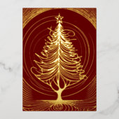 Carte De Vœux En Aluminium Thème Abstrait Arbre de Noël le plus joyeux (Recto)