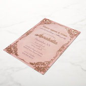 Carte De Vœux En Aluminium Thème de Conte Fée Rose Or Enchantée (Rotation)