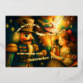 Carte De Vœux En Aluminium Thème de Noël du ballet Nutcracker (Recto)