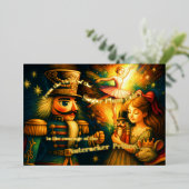 Carte De Vœux En Aluminium Thème de Noël du ballet Nutcracker (Debout devant)
