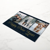 Carte De Vœux En Aluminium Three Photo New Year (Rotation)