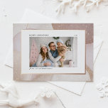 Carte De Vœux En Aluminium Tons mauve et Parties scintillant Accents Photo No<br><div class="desc">Joyeux Noël! Envoyez une joie festive avec cette photo personnalisable carte en feuille d'or rose de Noël, avec un arrière - plan doux, mauve, et de tonalité neutre avec des accents de parties scintillant subtils pour une touche pétillante. Cette carte de Noël photo est parfaite pour présenter votre photo de...</div>