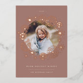 Carte De Vœux En Aluminium Toutes les fleurs | Rose photo unique Or (Recto)