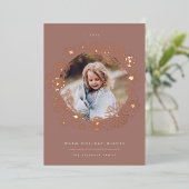 Carte De Vœux En Aluminium Toutes les fleurs | Rose photo unique Or (Debout devant)