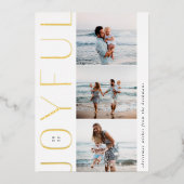 Carte De Vœux En Aluminium Trio joyeux | Modern 3 Photo Collage (Recto)