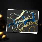 Carte De Vœux En Aluminium Trois cerfs qui sautent gris bleu