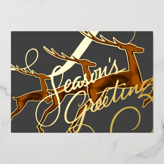 Carte De Vœux En Aluminium Trois rouille de cuivre gris cerf (Recto)