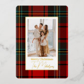 Carte De Vœux En Aluminium Typographie élégante Joyeux Noël Paid Photo (Recto)