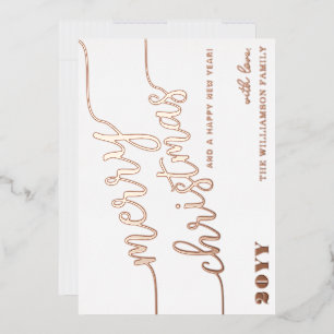 Carte De Vœux En Aluminium Typographie minimaliste Joyeux Noël chic