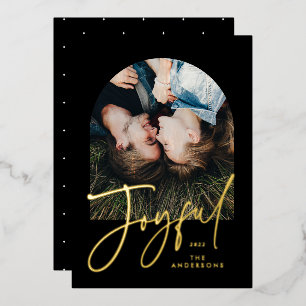 Carte De Vœux En Aluminium Typographie moderne élégante et tendance noir 1 ph