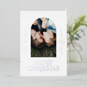 Carte De Vœux En Aluminium Typographie moderne élégante noir 1 photo Noël (Debout devant)