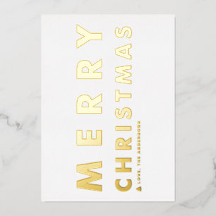 Carte De Vœux En Aluminium Typographie Moderne Gras Joyeux Noël