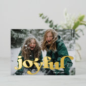 Carte De Vœux En Aluminium Typographie Rétro Joyeuse Moderne 1 Photo Minimali (Debout devant)