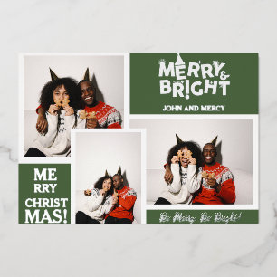 Carte De Vœux En Aluminium Typographie simple et élégante Couple de Noël 3 Ph