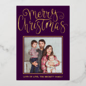 Carte De Vœux En Aluminium Typographie tendance "Joyeux Noël" Photo Réaliste (Recto)