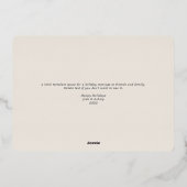 Carte De Vœux En Aluminium Un script de Noël très marié Taupe Or (Verso)