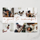 Carte De Vœux En Aluminium Une année à retenir | Année d'évaluation Collage p (Recto)