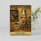 Carte De Vœux En Aluminium Une tradition de Noël (Debout devant)