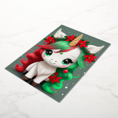 Carte De Vœux En Aluminium Unicorne de Noël (Rotation)