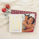 Carte De Vœux En Aluminium Véritable Foil Boho Merveilleuse Photo de Noël<br><div class="desc">Ajoutez un peu de brillance à vos cartes de Noël avec de l'or véritable, de l'argent ou de l'or rose ! Ce style métallique classique et intemporel ajoutera un autre niveau à vos cartes. C'est le moment le plus merveilleux de l'année ! Cette carte photo de Noël mignonne contient "merveilleux"...</div>