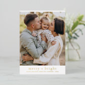 Carte De Vœux En Aluminium Véritable Foil Joyeux et brillant Noël Photo (Debout devant)