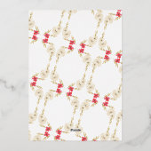 Carte De Vœux En Aluminium vert élégant une photo joyeux noël or (Verso)