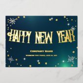 Carte De Vœux En Aluminium Vert Festif 2024 Ruban Rouge Entreprise (Recto)