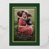 Carte De Vœux En Aluminium Vert Moderne Cadre élégant Simple Joyeux Noël (Recto)