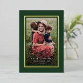 Carte De Vœux En Aluminium Vert Moderne Cadre élégant Simple Joyeux Noël (Debout devant)