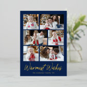 Carte De Vœux En Aluminium Vêtements les plus chauds Script Navy 6 Photo Coll (Debout devant)