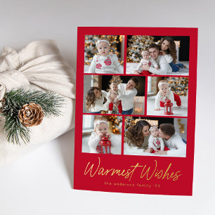 Carte De Vœux En Aluminium Vêtements les plus chauds Script Red 6 Photo Colla