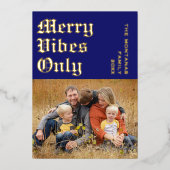 Carte De Vœux En Aluminium Vibes Joyeuses Modernes Seulement Photo Famille Mi (Recto)