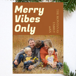 Carte De Vœux En Aluminium Vibes Joyeuses Modernes Uniquement Famille