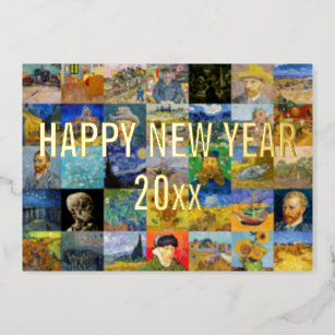Carte De Vœux En Aluminium Vincent van Gogh - Joyeux Nouvel An Patchwork Holi