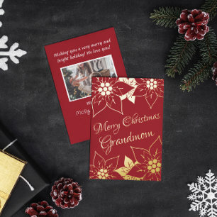 Carte De Vœux En Aluminium Vintage Elegand Red Joyeux Noël Grand-mère