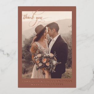 Carte De Vœux En Aluminium Vintage Merci Mariage personnalisé minimal