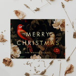 Carte De Vœux En Aluminium Vintage sombre Arrière - plan minimaliste Joyeux N<br><div class="desc">Dark Joyeux Noël Foil : un design original et frappant,  avec une police minimaliste audacieuse mélangée à un arrière - plan vintage et élégant.</div>